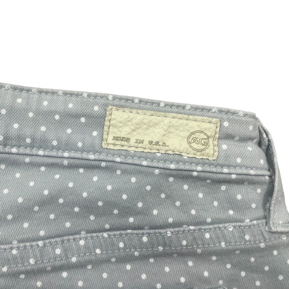 AG Adriano Goldschmied 28R Gray White Polka Dot Slim Straight The Stevie Ankle - Picture 3 of 6